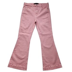 Veronica Beard Jeans Carson Ankle Flare High Rise Peony Pink Women's Size 31 NWT